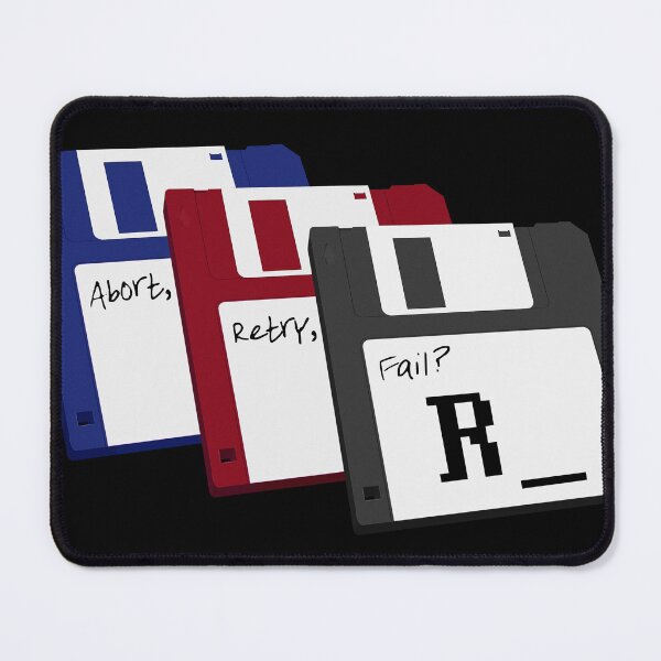 Item preview, Floppy Disks - Abort, Retry, Fail?  (RETRY) - Red Blue Black - classic MS DOS Inspired designed and sold by RetroTeeStudio.