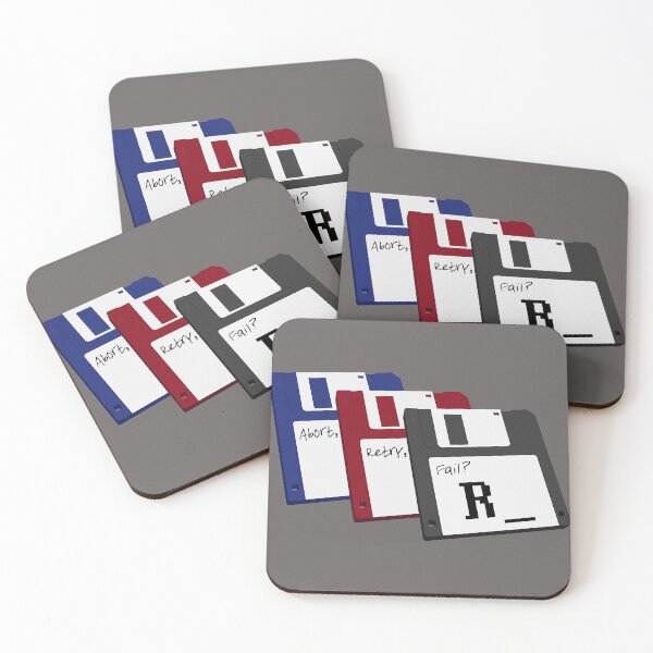 Item preview, Floppy Disks - Abort, Retry, Fail?  (RETRY) - Red Blue Black - classic MS DOS Inspired designed and sold by RetroTeeStudio.