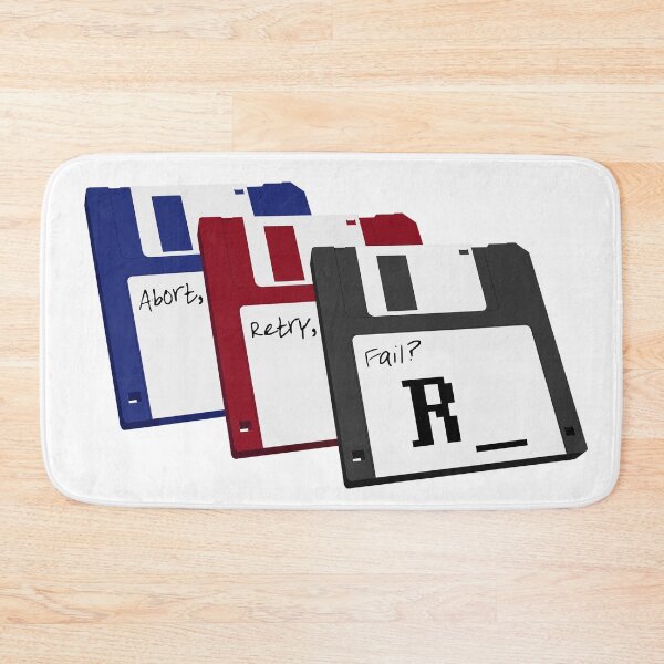 Item preview, Floppy Disks - Abort, Retry, Fail?  (RETRY) - Red Blue Black - classic MS DOS Inspired designed and sold by RetroTeeStudio.