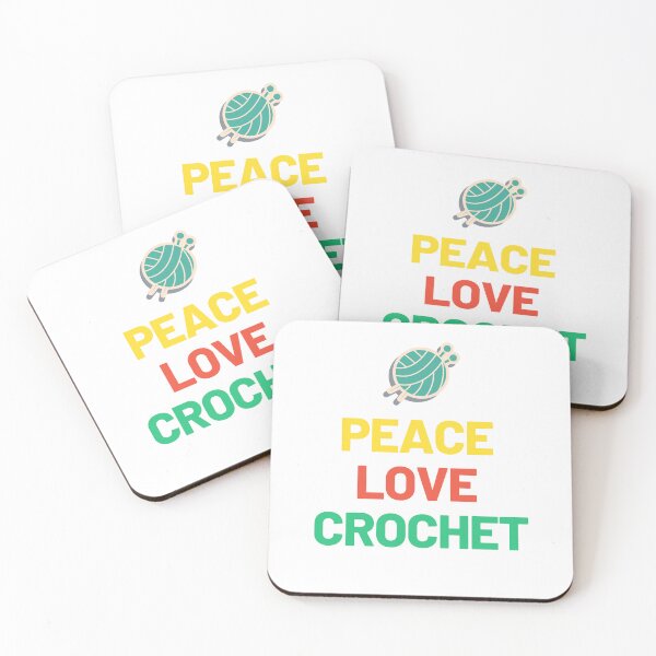 Artikelvorschau, Frieden, Liebe, häkeln lustiges Design Mama Geschenk entworfen und verkauft von YURISPACE.