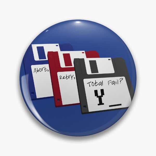 Item preview, Floppy Disks - Abort, Retry, TOTAL FAIL - Red Blue Black - classic MS DOS Inspired designed and sold by RetroTeeStudio.