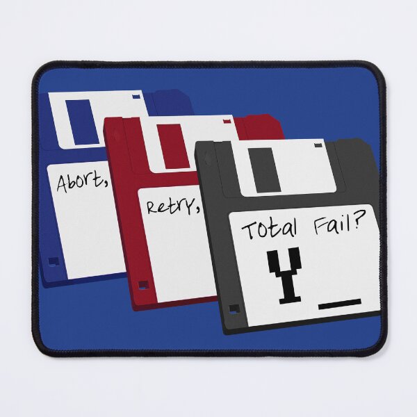 Item preview, Floppy Disks - Abort, Retry, TOTAL FAIL - Red Blue Black - classic MS DOS Inspired designed and sold by RetroTeeStudio.