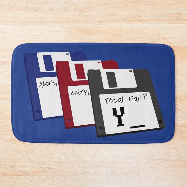 Item preview, Floppy Disks - Abort, Retry, TOTAL FAIL - Red Blue Black - classic MS DOS Inspired designed and sold by RetroTeeStudio.