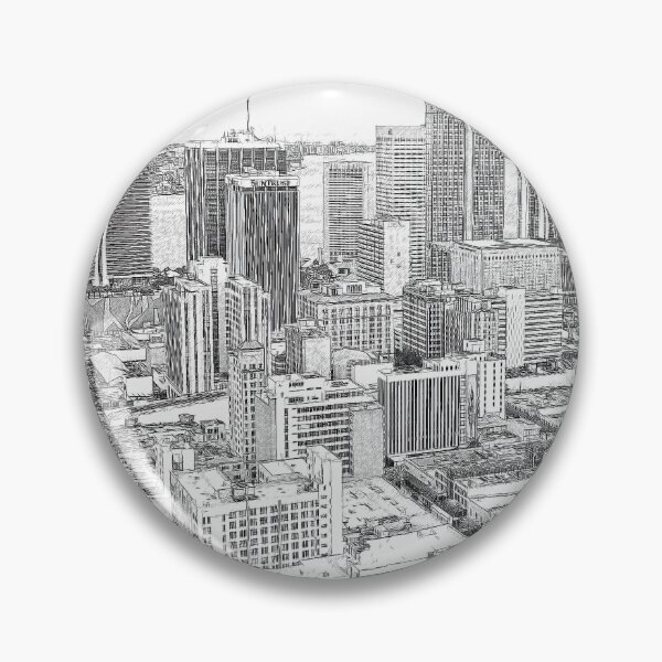 Item preview, The Central Business District of downtown Miami - pencil sketch designed and sold by NickoPrints.