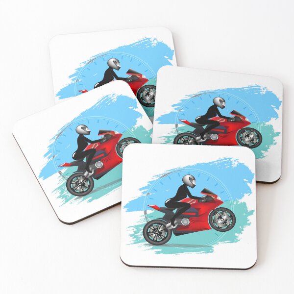 Item preview, Sexy girl biker in a black tight fitting suit on a red sports motorcycle with a raised front wheel. Speedometer designed and sold by GAleksS.