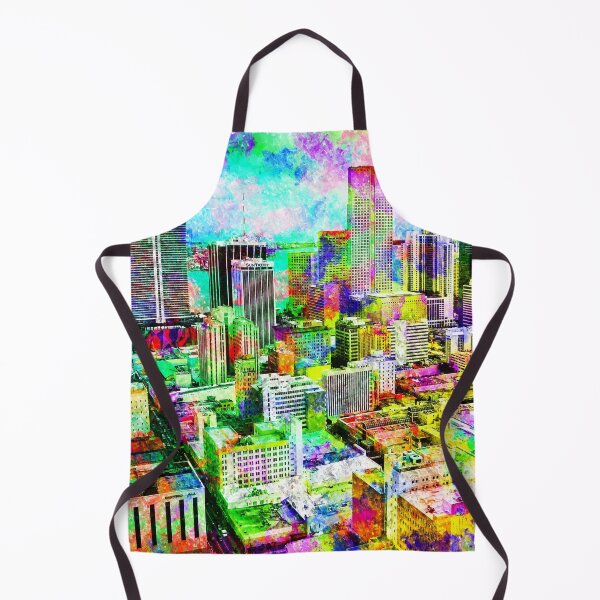 Item preview, The Central Business District of downtown Miami - colorful painting designed and sold by NickoPrints.