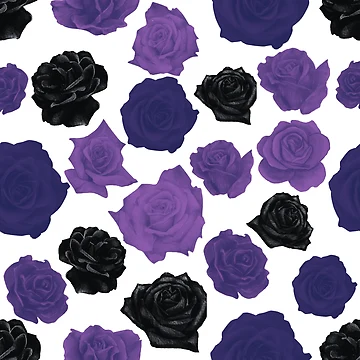 Artwork thumbnail, Dark Purple Roses Pattern by EdmondsLove