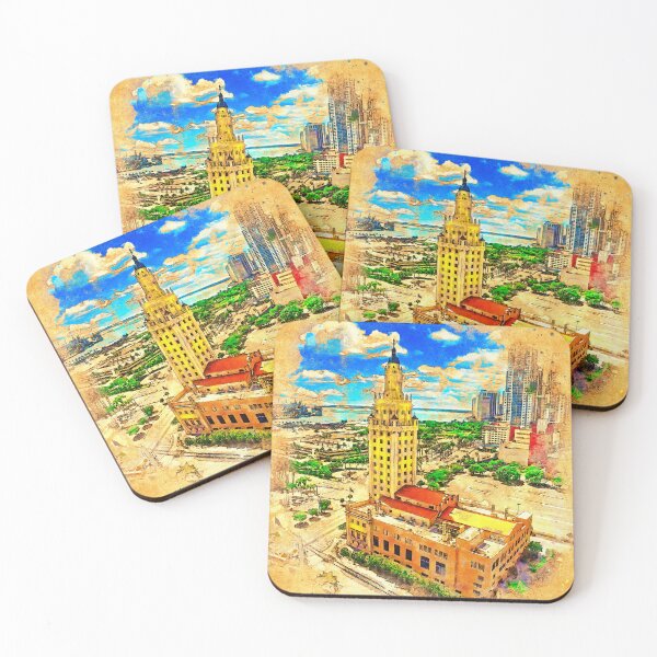 Item preview, Freedom Tower in Miami - digital painting with vintage look designed and sold by NickoPrints.