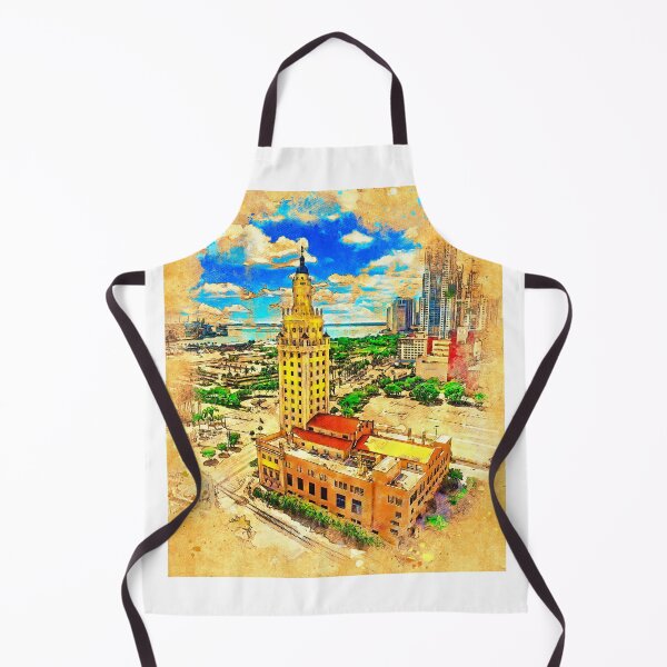 Item preview, Freedom Tower in Miami - digital painting with vintage look designed and sold by NickoPrints.