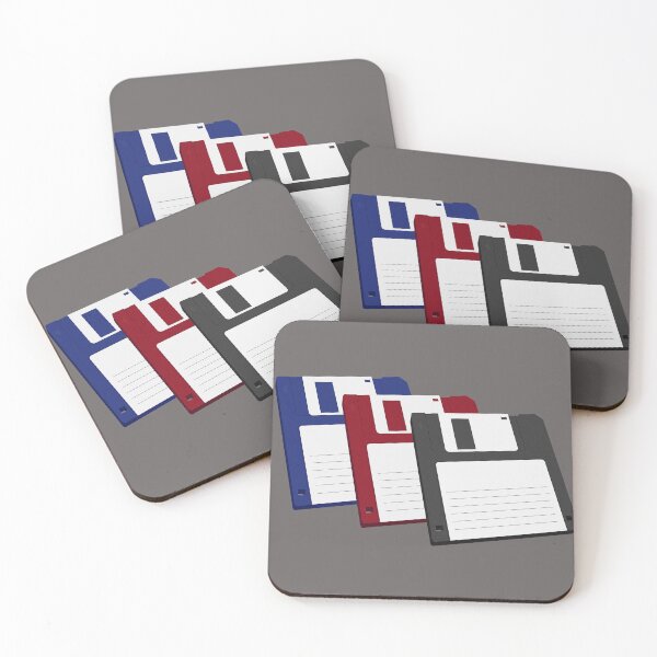 Item preview, Blank Floppy Disks -  Red Blue Black - classic PC Computer 3 1/4" 1.4mb Floppies designed and sold by RetroTeeStudio.