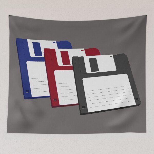 Item preview, Blank Floppy Disks -  Red Blue Black - classic PC Computer 3 1/4" 1.4mb Floppies designed and sold by RetroTeeStudio.