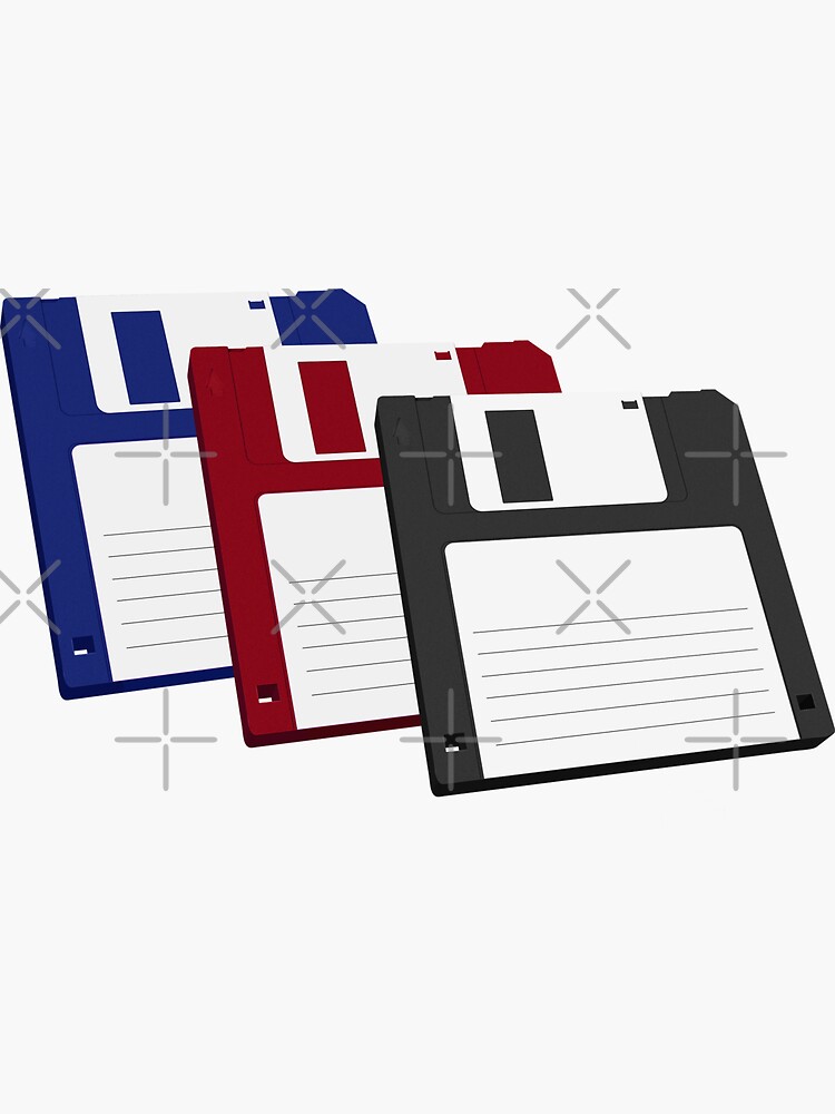 "Blank Floppy Disks Red Blue Black classic PC Computer 3 1/4" 1.4mb