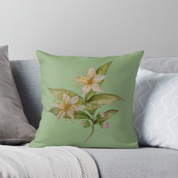 Item preview, Myrtle flower painted in watercolour soft pink and green designed and sold by virtualedu.