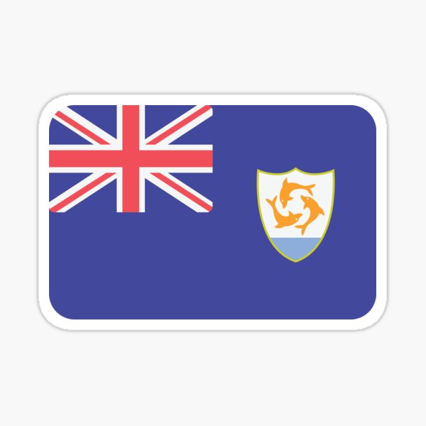 2 Anguilla Flag Decals Stickers 