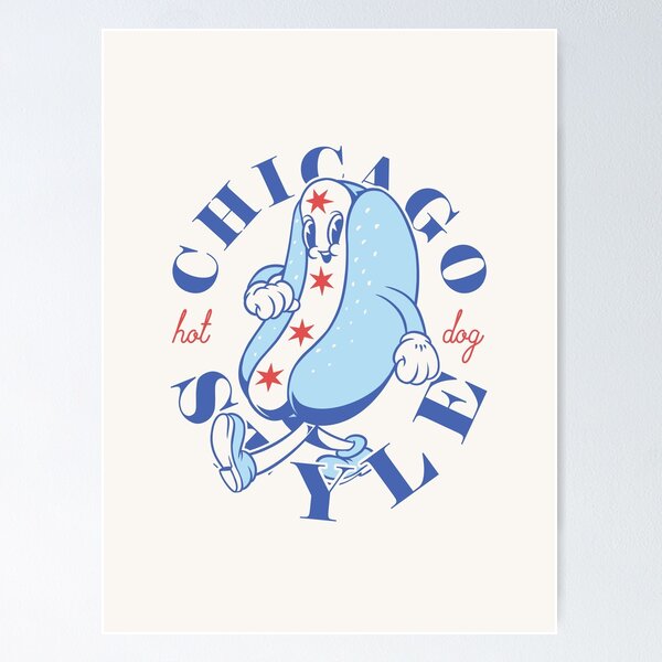 Item preview, Chicago Style Hot Dog Flag | Glizzy Traditional Specific Signature Food Famous No Ketchup Chicago Flag Dog | Chicago Illinois State South Side South Suburbs Depression Sandwich Anthropomorphic Mascot designed and sold by Any Color Designs.