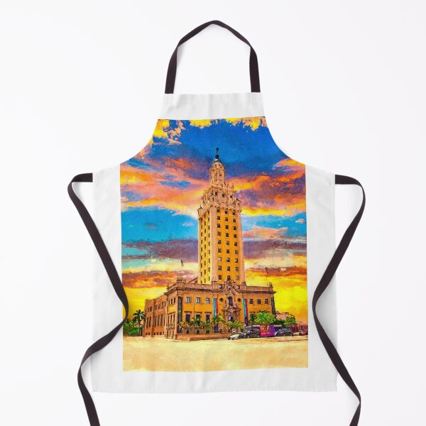 Item preview, Freedom Tower in Miami, Florida, at sunset - digital painting designed and sold by NickoPrints.