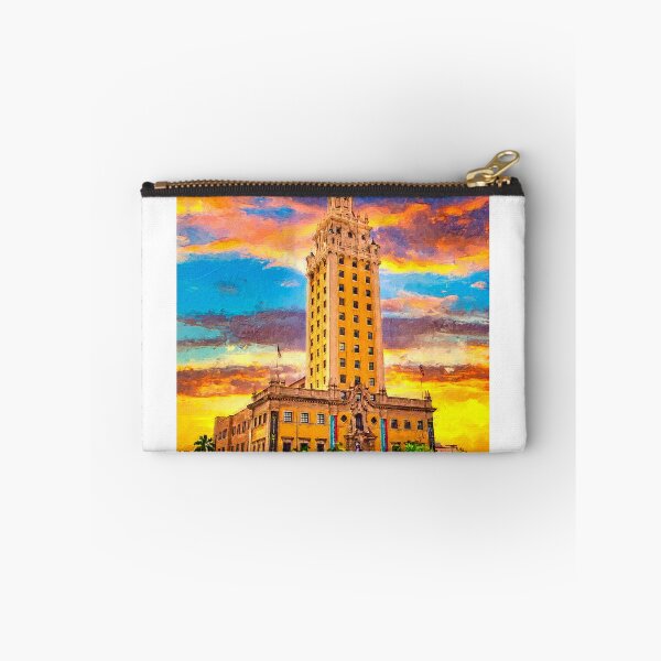 Item preview, Freedom Tower in Miami, Florida, at sunset - digital painting designed and sold by NickoPrints.