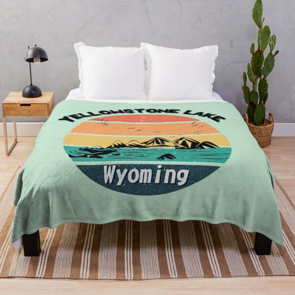 Item preview, Yellowstone Lake Wyoming Retro Vintage Sunset designed and sold by adriana-holmes.