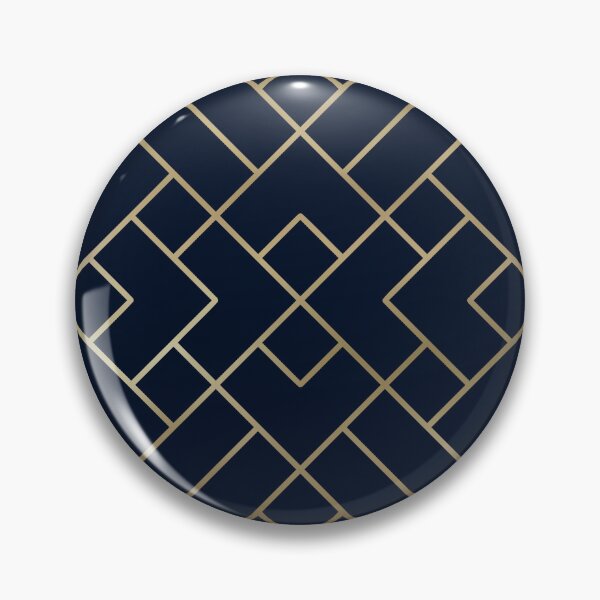 Item preview, Art Deco Geometric Pattern Navy Blue and Gold designed and sold by meggydesigns.