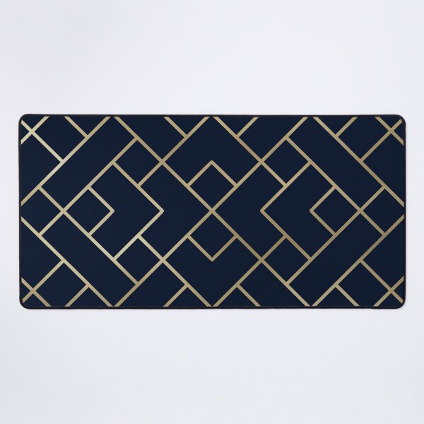 Item preview, Art Deco Geometric Pattern Navy Blue and Gold designed and sold by meggydesigns.