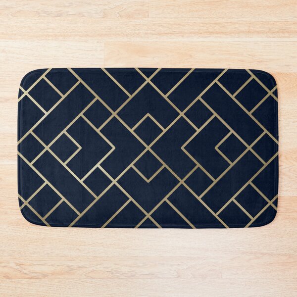 Item preview, Art Deco Geometric Pattern Navy Blue and Gold designed and sold by meggydesigns.