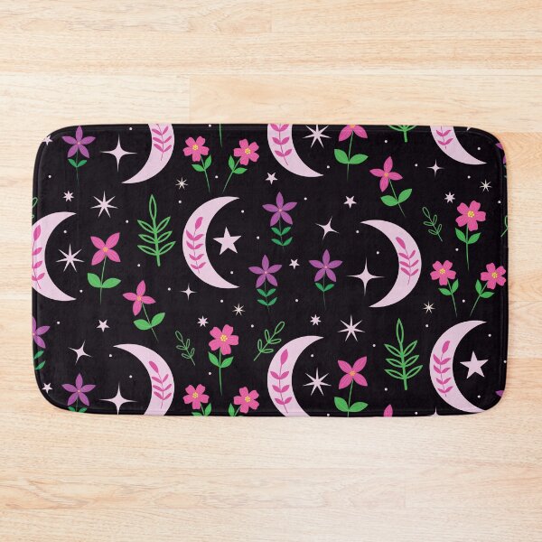 Item preview,  Boho moon pattern with pink flowers and leaves  designed and sold by Yasminepatterns .