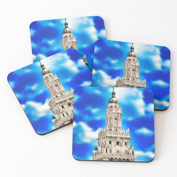Item preview, Freedom Tower in Miami, Florida - Black and white, with the blue sky isolated designed and sold by NickoPrints.