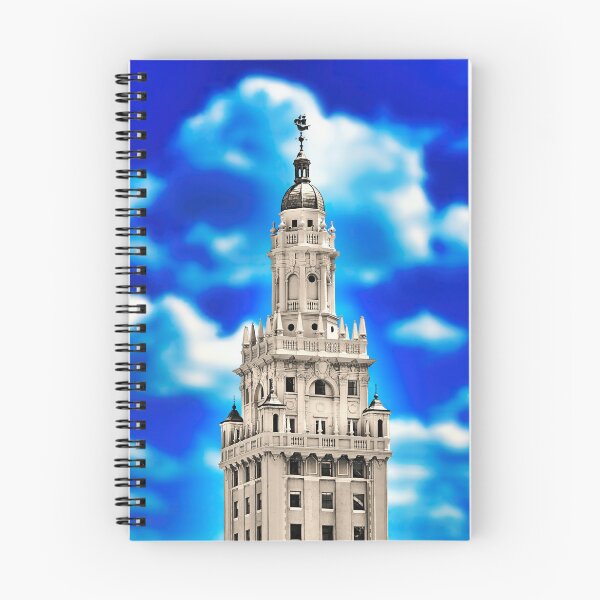 Item preview, Freedom Tower in Miami, Florida - Black and white, with the blue sky isolated designed and sold by NickoPrints.
