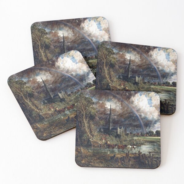 Item preview, Cathedral by the lake with a rainbow and horse and cart - John Constable designed and sold by Vintage Designs +.
