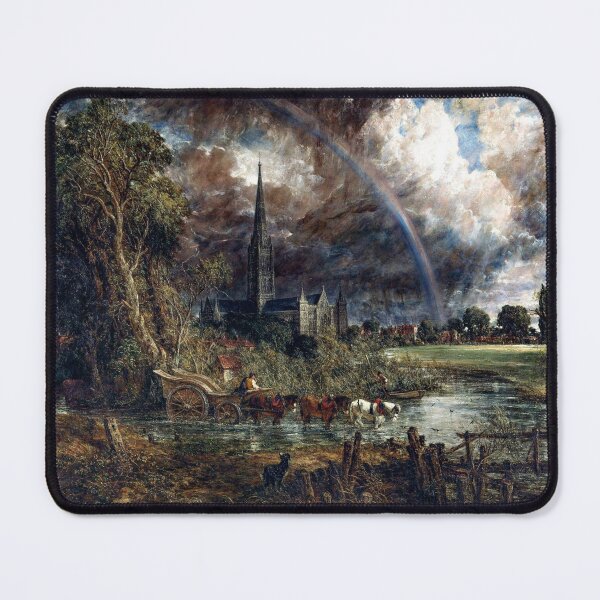 Item preview, Cathedral by the lake with a rainbow and horse and cart - John Constable designed and sold by Vintage Designs +.