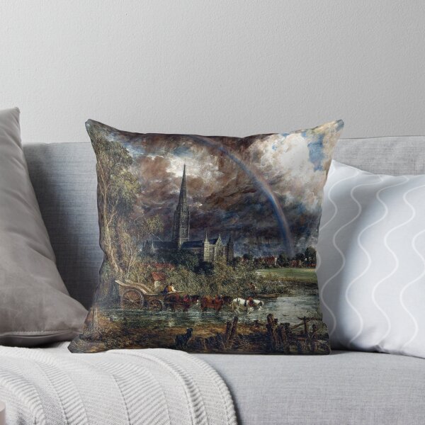 Item preview, Cathedral by the lake with a rainbow and horse and cart - John Constable designed and sold by Vintage Designs +.