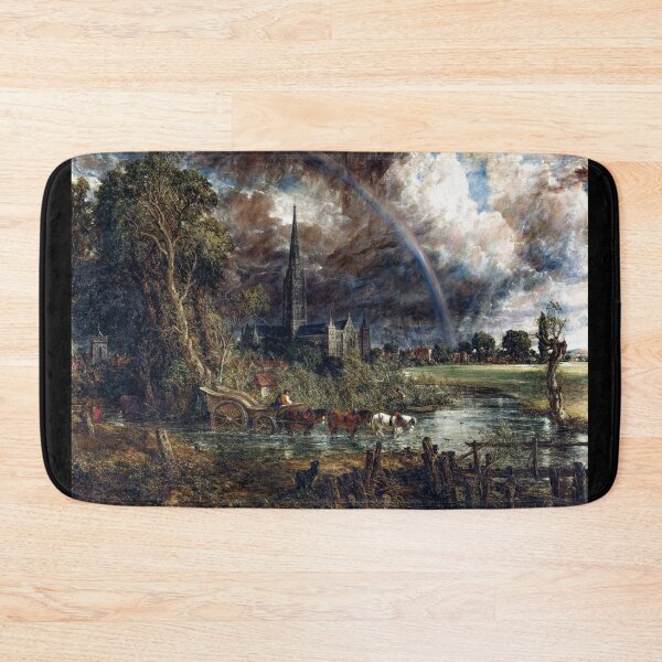 Item preview, Cathedral by the lake with a rainbow and horse and cart - John Constable designed and sold by Vintage Designs +.