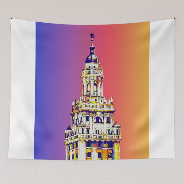 Item preview, Freedom Tower in Miami, Florida - colorful digital painting designed and sold by NickoPrints.
