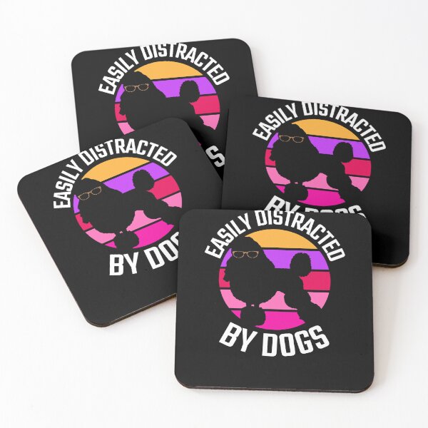 Item preview,  Easily Distracted by Dogs -colourful cute funny retro gift present t-shirt. designed and sold by DesignedBySnip.