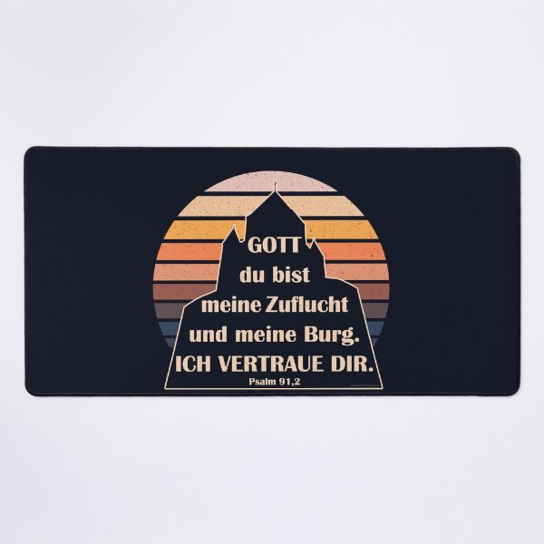 Item preview, Psalm 91:2 Trust in God my protection and my castle (Sunset Vintage) German designed and sold by GiborDesign.