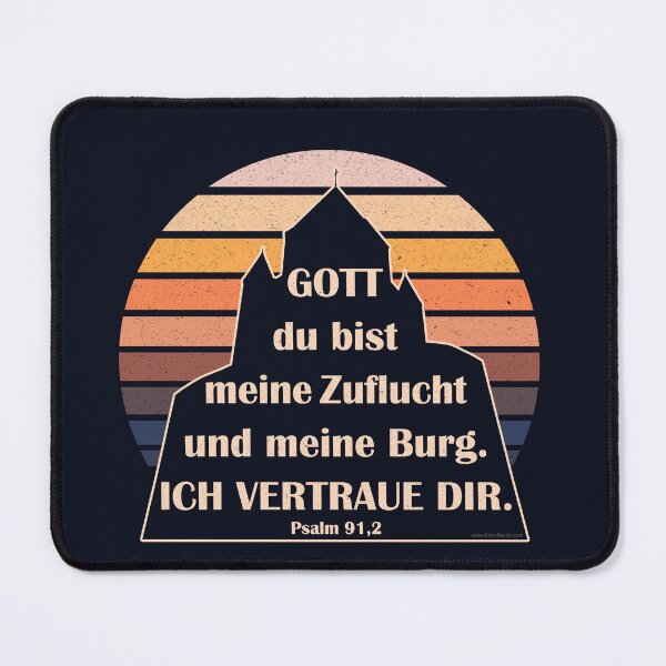 Item preview, Psalm 91:2 Trust in God my protection and my castle (Sunset Vintage) German designed and sold by GiborDesign.