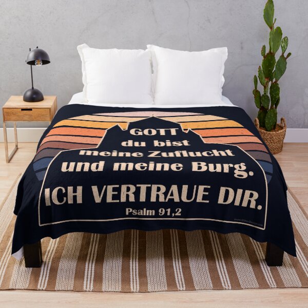 Item preview, Psalm 91:2 Trust in God my protection and my castle (Sunset Vintage) German designed and sold by GiborDesign.