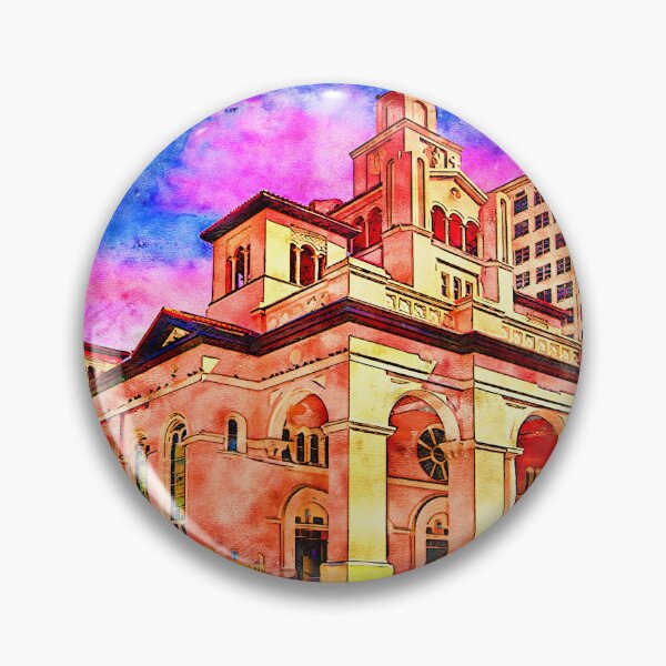 Item preview, Gesu Church in Miami, Florida - pen and watercolor  designed and sold by NickoPrints.