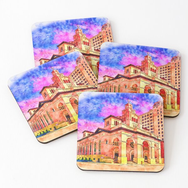 Item preview, Gesu Church in Miami, Florida - pen and watercolor  designed and sold by NickoPrints.