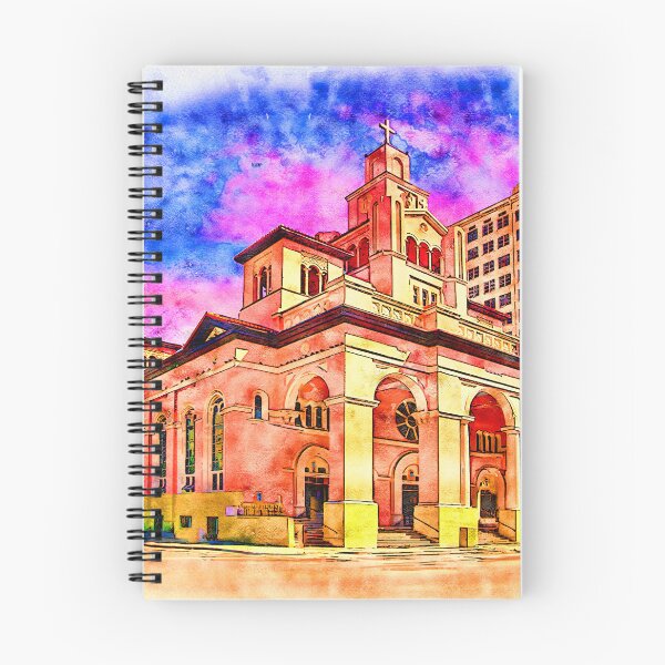 Item preview, Gesu Church in Miami, Florida - pen and watercolor  designed and sold by NickoPrints.