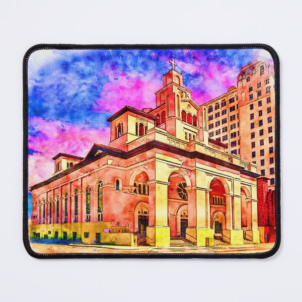 Item preview, Gesu Church in Miami, Florida - pen and watercolor  designed and sold by NickoPrints.