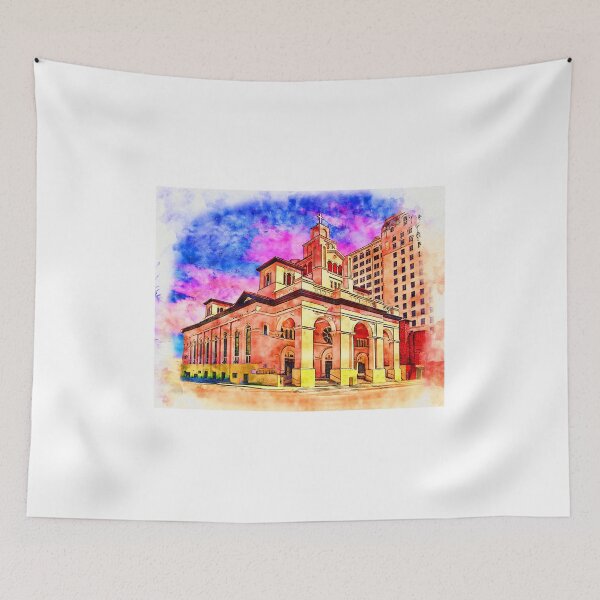 Item preview, Gesu Church in Miami, Florida - pen and watercolor  designed and sold by NickoPrints.