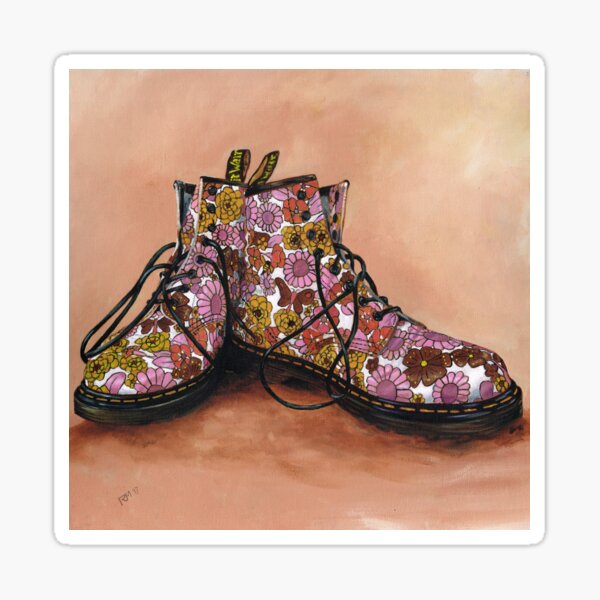 Item preview, A Pair of Floral Dr Martens designed and sold by Richard Mountford.