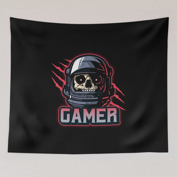 Item preview, Gamer with Skull in an Astronaut Helmet designed and sold by PRIVARSHU.