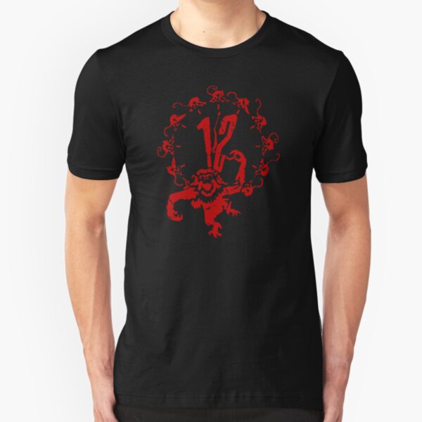 12 Monkeys - Terry Gilliam - Red on Black Slim Fit T-Shirt