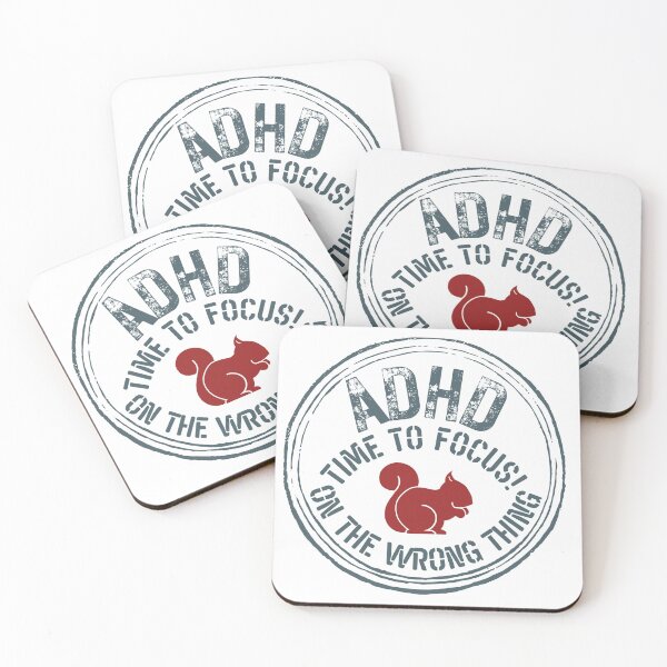 Item preview, ADHD - Time to Focus! On the wrong thing - Dark on Light designed and sold by TheBerriesADHD.