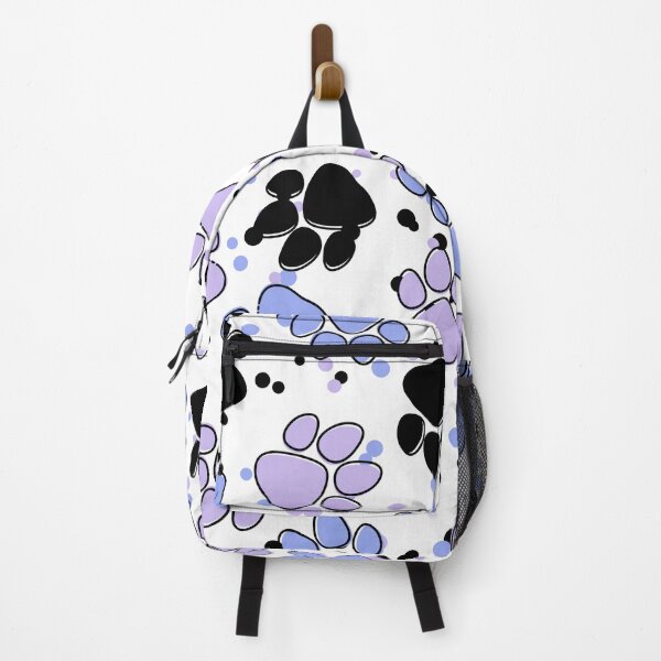 Item preview, Puppy Paws Colorful Pattern with Confetti (white-blue-purple) designed and sold by Dorina Larsdotter.