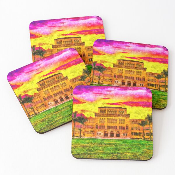 Item preview, Miami Senior High School at sunset - digital painting designed and sold by NickoPrints.