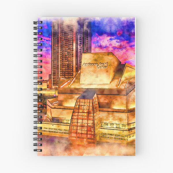 Item preview, Adrienne Arsht Center for the Performing Arts, Miami, at sunset - pen and watercolor designed and sold by NickoPrints.