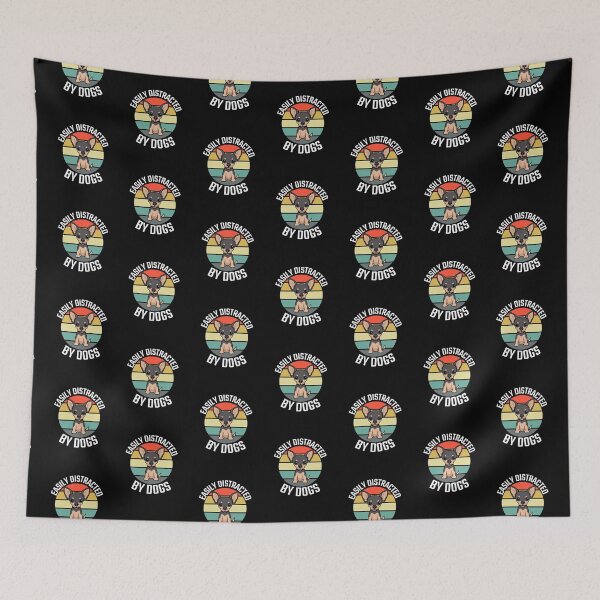 Item preview,  Easily Distracted by Dogs -colourful cute funny retro gift present t-shirt. designed and sold by DesignedBySnip.